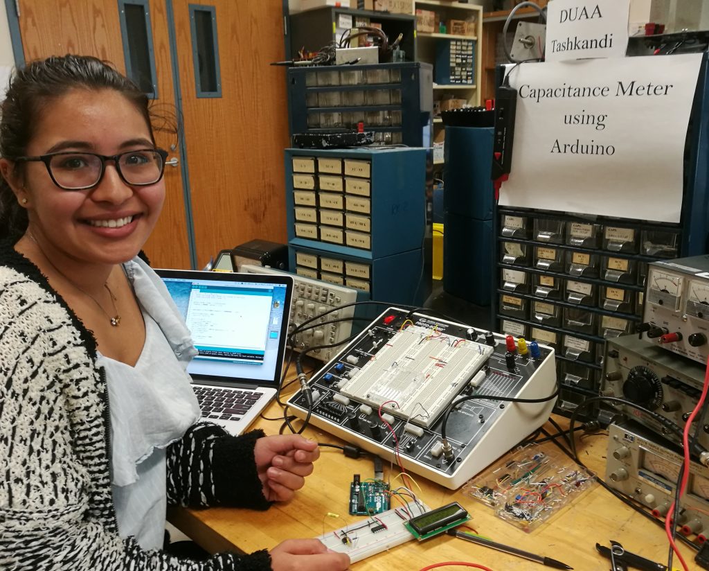 "Capacitance Meter using Arduino" by Duaa Tashkandi, 2018 A precise capacitance meter powered by Arduino to measure capacitance in the range from 10 nF to 10 uF