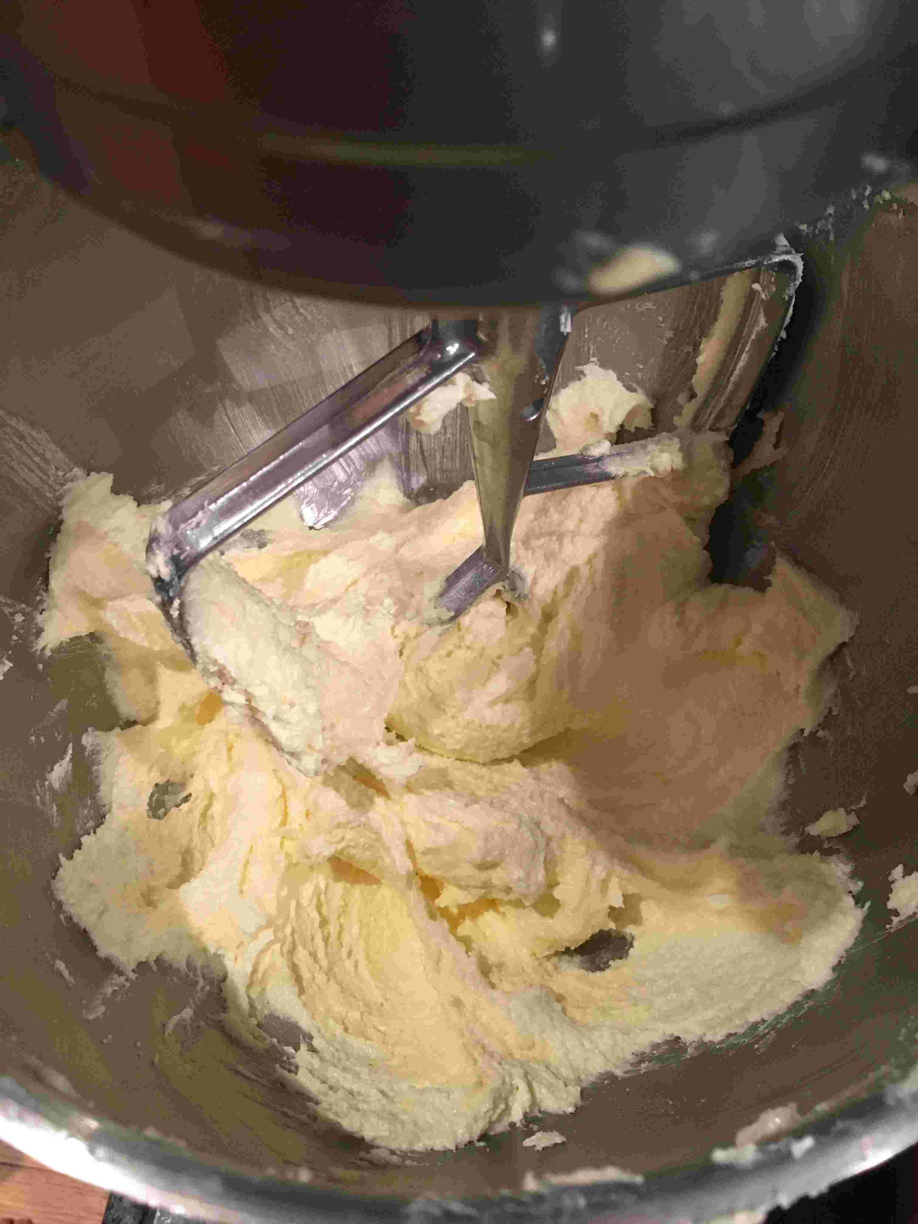 Butter and sugar mixture - should be fluffy and a pale yellow