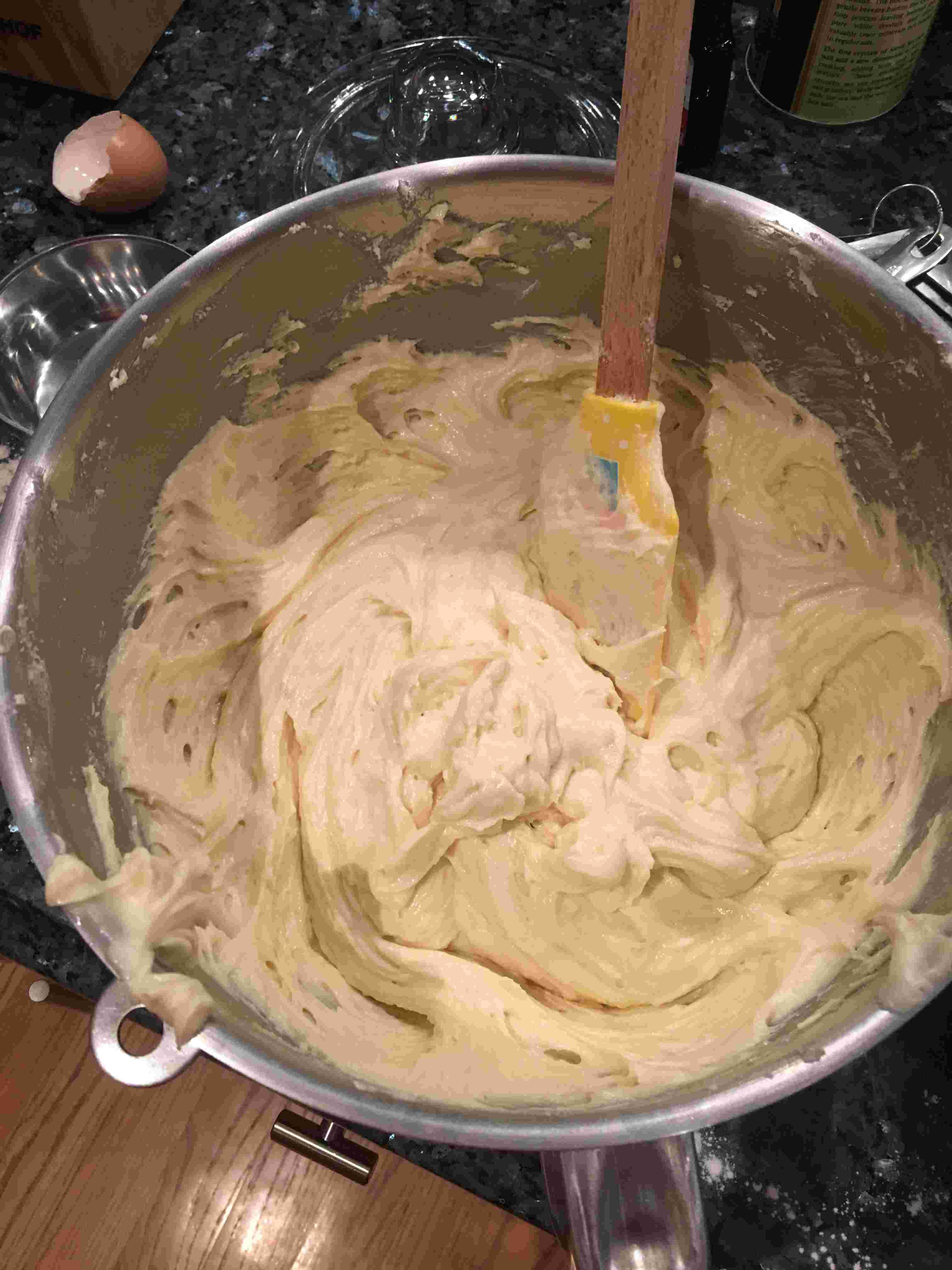 Cake batter after all ingredients have been added