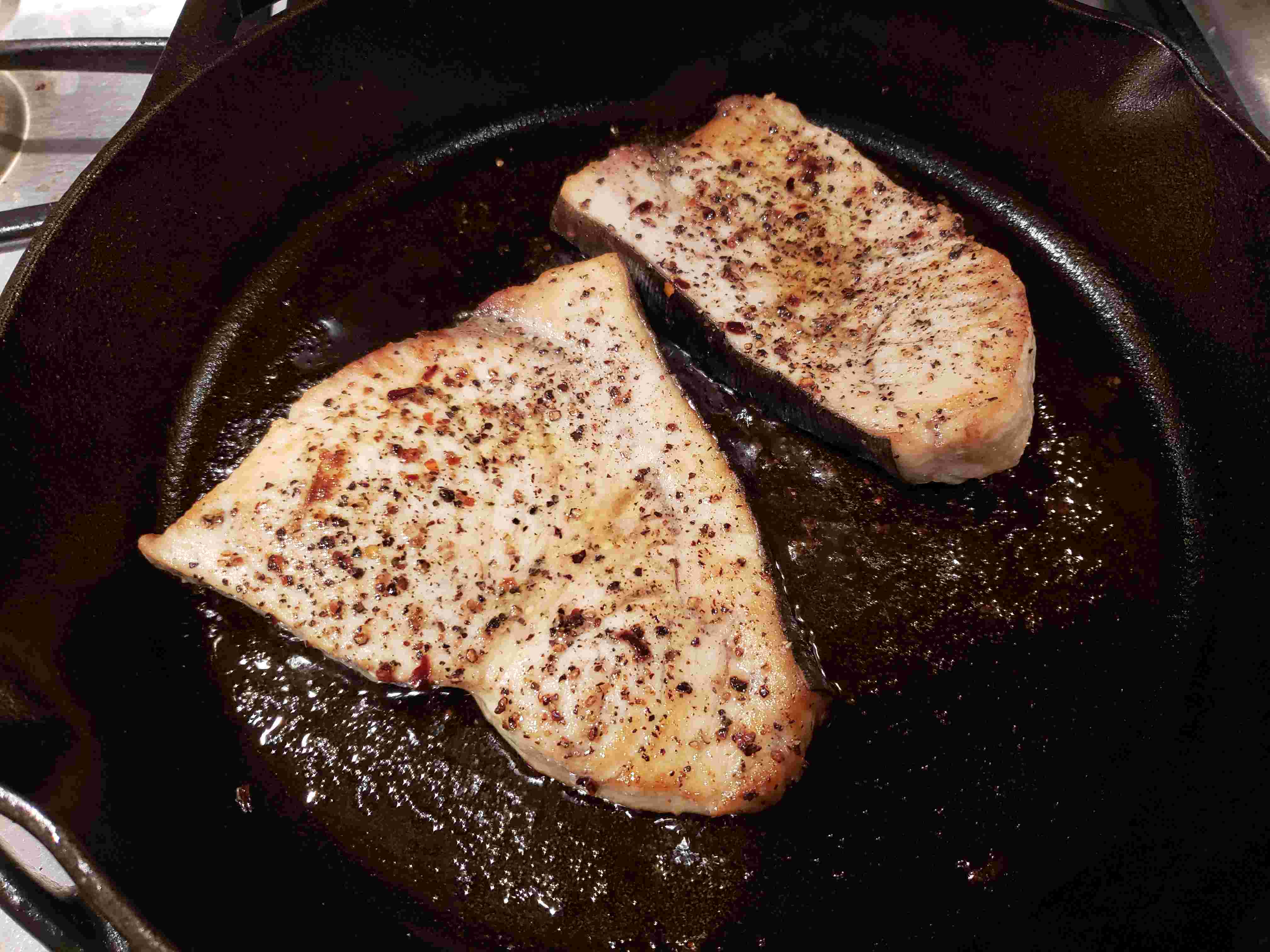 Pan-Roasted Swordfish With Garlic Peppercorn Butter – Trial By Fryer